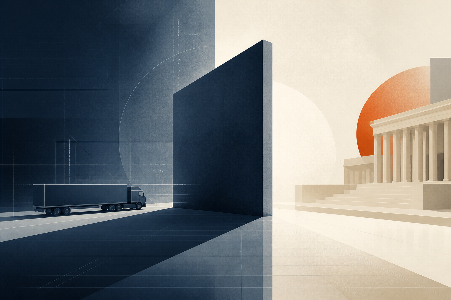 Editorial illustration for The Invisible Barrier to Government Freight Contracts